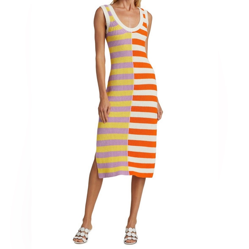 STAUD Striped Sweater Dress